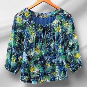 Women’s Gloria Lance Petite Small Blouse Semi Sheer with Liner Size SP